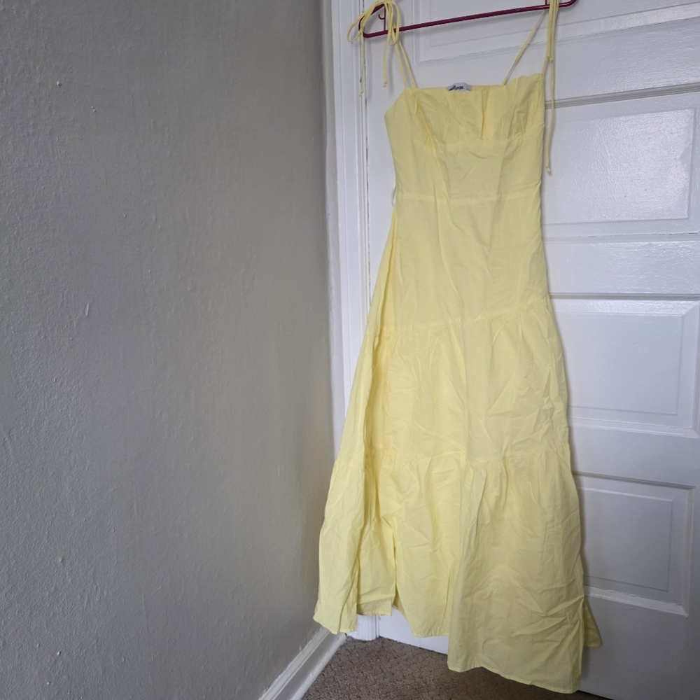 Petal & Pup brexley tiered cotton maxi sundress NWT Yellow Lemon Large - Picture 6 of 12